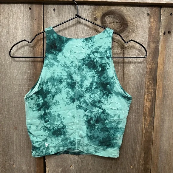 NWOT Old Navy Active PowerChill Longline Sports Bra in Teal Tie Dye Size Small - Picture 3 of 17